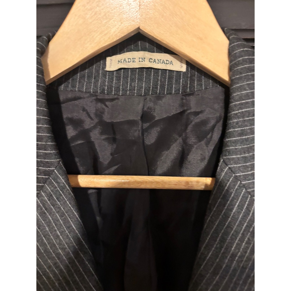 Lauren Ralph Lauren Blazer Mens 40S Grey Wool Cashmere Pinstripe Sport Coat - Picture 3 of 8